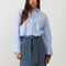 ORFEO Danny Stripe Half Placket Shirt in Blue