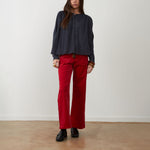ORFEO Kristin Embroidered Back Blouse in Midnight