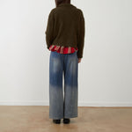 ORFEO Zuleika Mohair Blend Zip Up Cardigan in Khaki