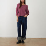 ORFEO Maeva Angora and Wool Blend Boat Neck Jumper in Vine