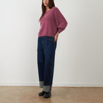 ORFEO Maeva Angora and Wool Blend Boat Neck Jumper in Vine