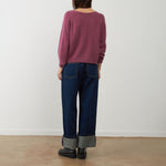 ORFEO Maeva Angora and Wool Blend Boat Neck Jumper in Vine
