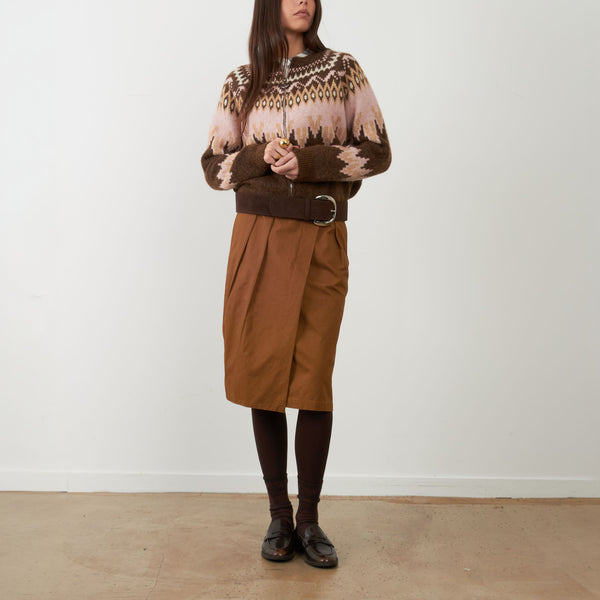 ORFEO Alistair Zip Up Cardigan in Chocolate/Rose