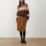 ORFEO Alistair Zip Up Cardigan in Chocolate/Rose