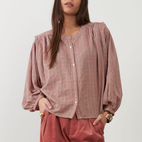 ORFEO Janet Check Blouse in Pink