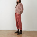 ORFEO Nora Corduroy Cropped Trousers in Dusty Rose