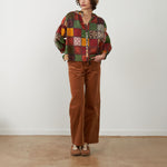 ORFEO Daniele Square Pattern Blouse in Multi