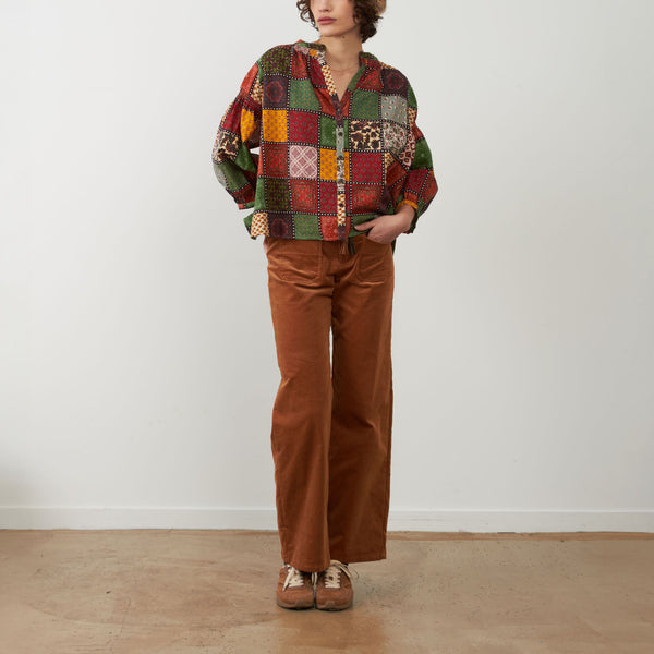 ORFEO Daniele Square Pattern Blouse in Multi