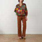 ORFEO Daniele Square Pattern Blouse in Multi