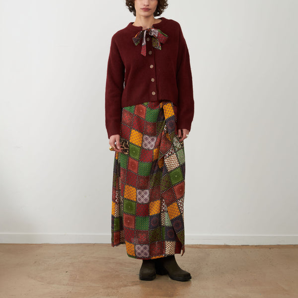 ORFEO Eirlys Button Up Cardigan in Burgundy
