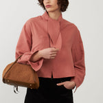 ORFEO Arnold Tie Neck Shirt in Blush