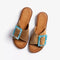 PENELOPE CHILVERS Biarritz Buckle Suede Sandals in Tan