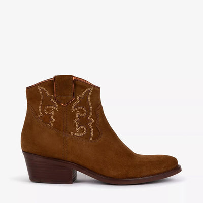 PENELOPE CHILVERS Cassidy Suede Embroidered Boots in Peat