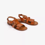 PENELOPE CHILVERS Cordoba Fringe Leather Sandal in Tan