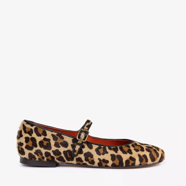 PENELOPE CHILVERS Fay Leopard Pony Mary Jane Shoes in Brown