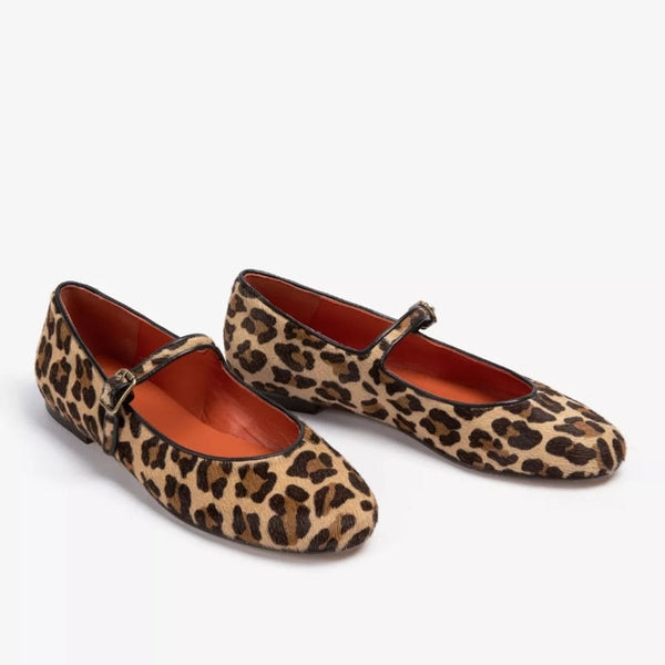 PENELOPE CHILVERS Fay Leopard Pony Mary Jane Shoes in Brown