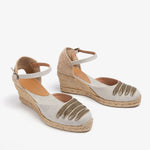 PENELOPE CHILVERS Low Mary Jane Dali Espadrilles in Putty