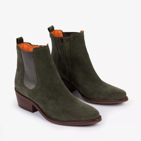 PENELOPE CHILVERS Rove Suede Boot in Khaki/Pewter