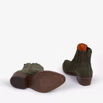 PENELOPE CHILVERS Rove Suede Boot in Khaki/Pewter