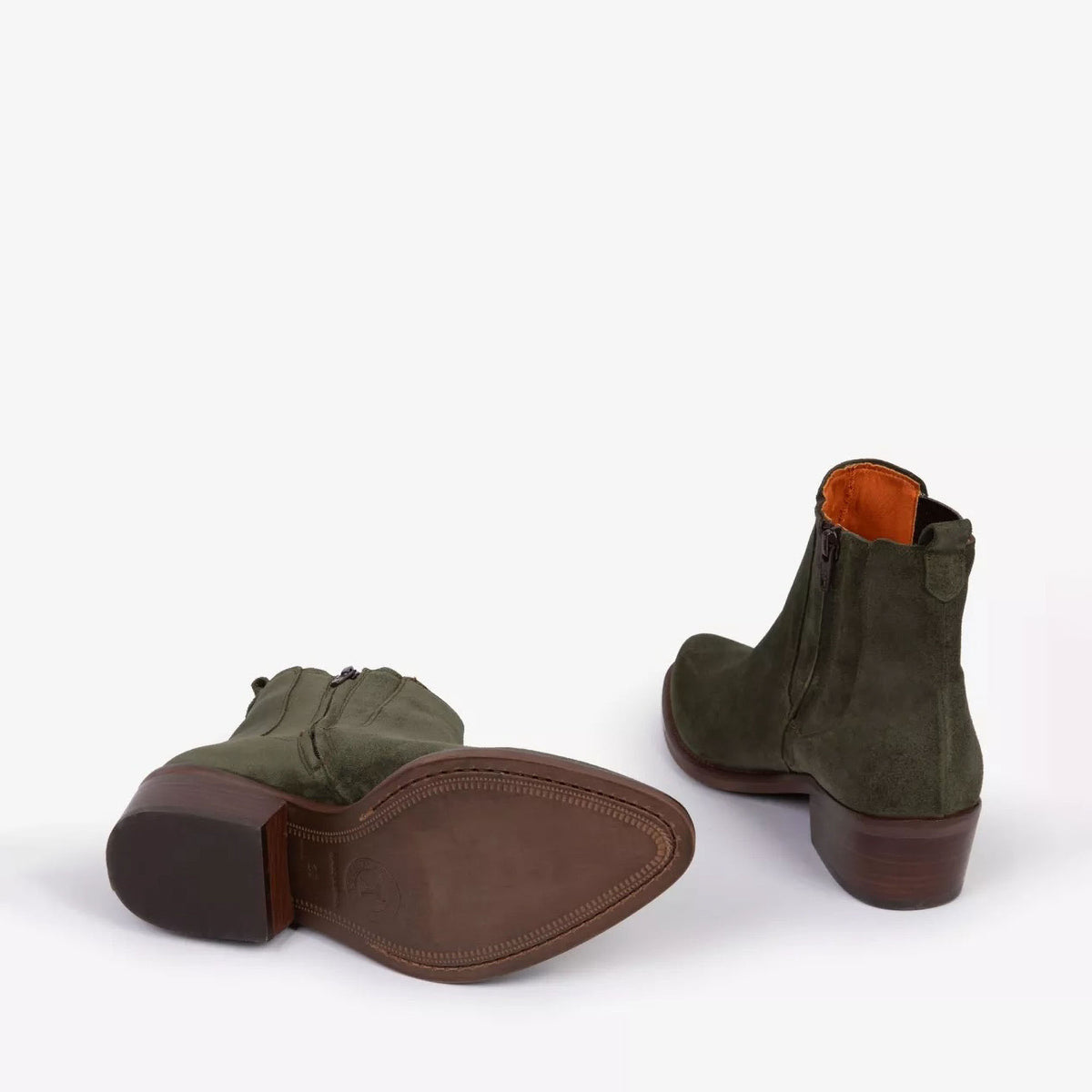 PENELOPE CHILVERS Rove Suede Boot in Khaki/Pewter