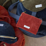 LES PENSIONNAIRES Corduroy Small Pouch in Rust Red