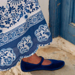 PINK CITY PRINTS Alicia Cotton Dress in Azure