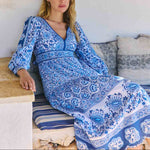PINK CITY PRINTS Alicia Cotton Dress in Azure