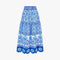 PINK CITY PRINTS Anora Patchwork Block Printed Cotton Skirt in Azure Blue