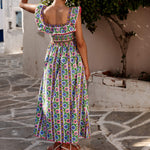 PINK CITY PRINTS Carrie Cotton Dress in Folk Border
