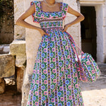 PINK CITY PRINTS Carrie Cotton Dress in Folk Border