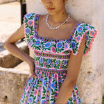 PINK CITY PRINTS Carrie Cotton Dress in Folk Border