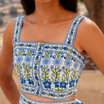PINK CITY PRINTS Immy Cotton Top in Lapis Meadow