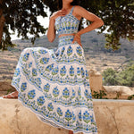 PINK CITY PRINTS Rah Rah Cotton Skirt in Lapis Meadow