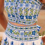 PINK CITY PRINTS Rah Rah Cotton Skirt in Lapis Meadow