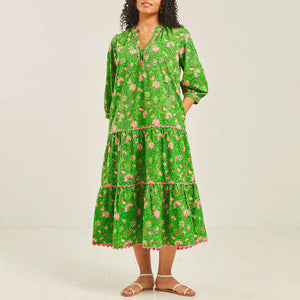 Marina Dress in Lime Jungle