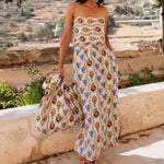PINK CITY PRINTS Sicily Linen Skirt in Vintage Bouquet