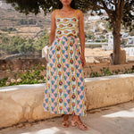 PINK CITY PRINTS Sicily Linen Skirt in Vintage Bouquet