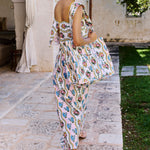 PINK CITY PRINTS Sicily Linen Top in Vintage Bouquet