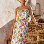 PINK CITY PRINTS Sicily Linen Top in Vintage Bouquet