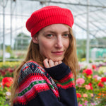 QUINTON & CHADWICK Stitch Interest Beret in Red