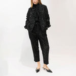 PSOPHIA Animal Jacquard Blazer in Black Animal Print