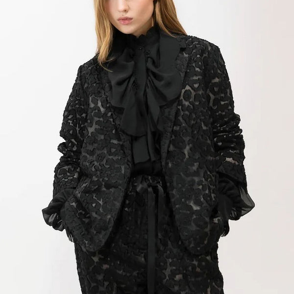 PSOPHIA Animal Jacquard Blazer in Black Animal Print