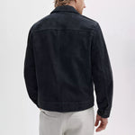 RAG & BONE Suede Trucker Jacket in Navy