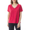 MOUSQUETON Roscella V Neck T Shirt in Carmine Red