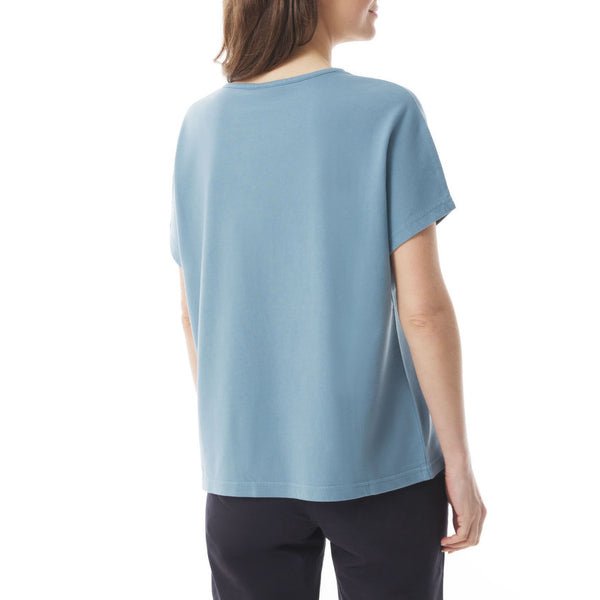 MOUSQUETON Roscella V Neck T Shirt in Provencal Blue