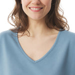 MOUSQUETON Roscella V Neck T Shirt in Provencal Blue
