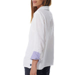 MOUSQUETON Rozan Plain V Neck Blouse in White