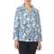 MOUSQUETON Rozan Fish Print V Neck Blouse in Abyss Blue