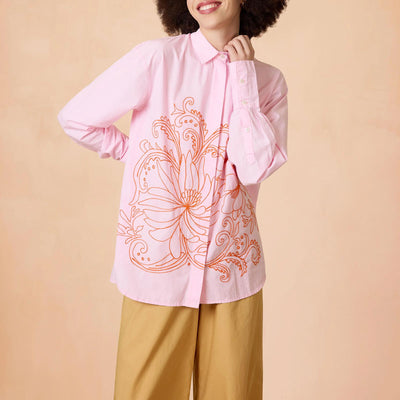 OILILY Betula Long Sleeve Blouse in Prism Pink