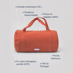 LES PENSIONNAIRES Organic Cotton Bowling Bag in Flamboyant Orange